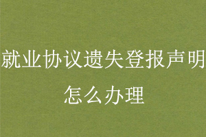 就業(yè)協(xié)議遺失登報聲明怎么辦理找我要登報網(wǎng)