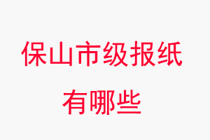 保山報紙有哪些,保山市級報紙有哪些找我要登報網