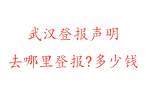 武漢登報(bào)聲明去哪里登報(bào)?多少錢找我要登報(bào)網(wǎng)
